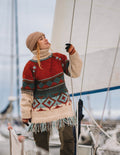 Nenana genser ecru heather og burnt orange