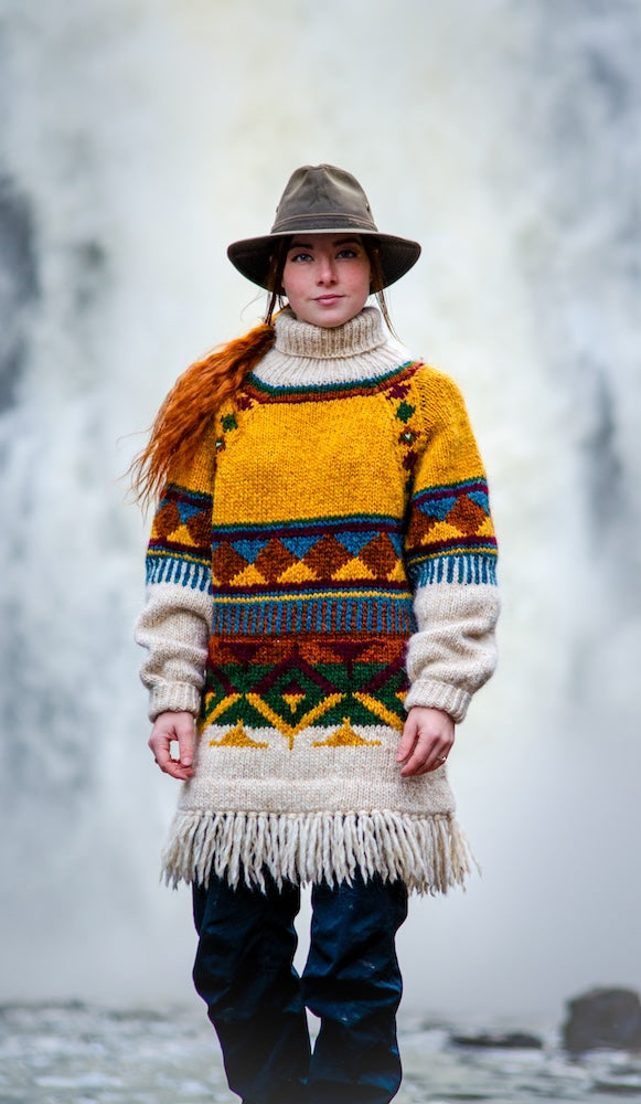 Nenana genser ecru heather og golden heather