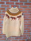 One week sleddog sweater mørk kamel og melert kobberbrun