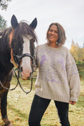 Shadowfax Hestegenser ecru og lys lilla