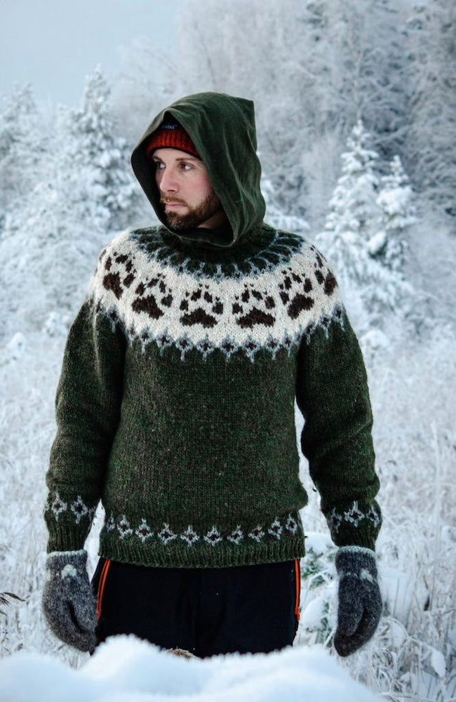 Villmarksgenseren cypress green og ecru heather