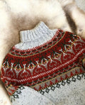 Alasuq light grey tweed og burnt orange