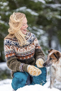 Alasuq Polar highland green og ecru heather
