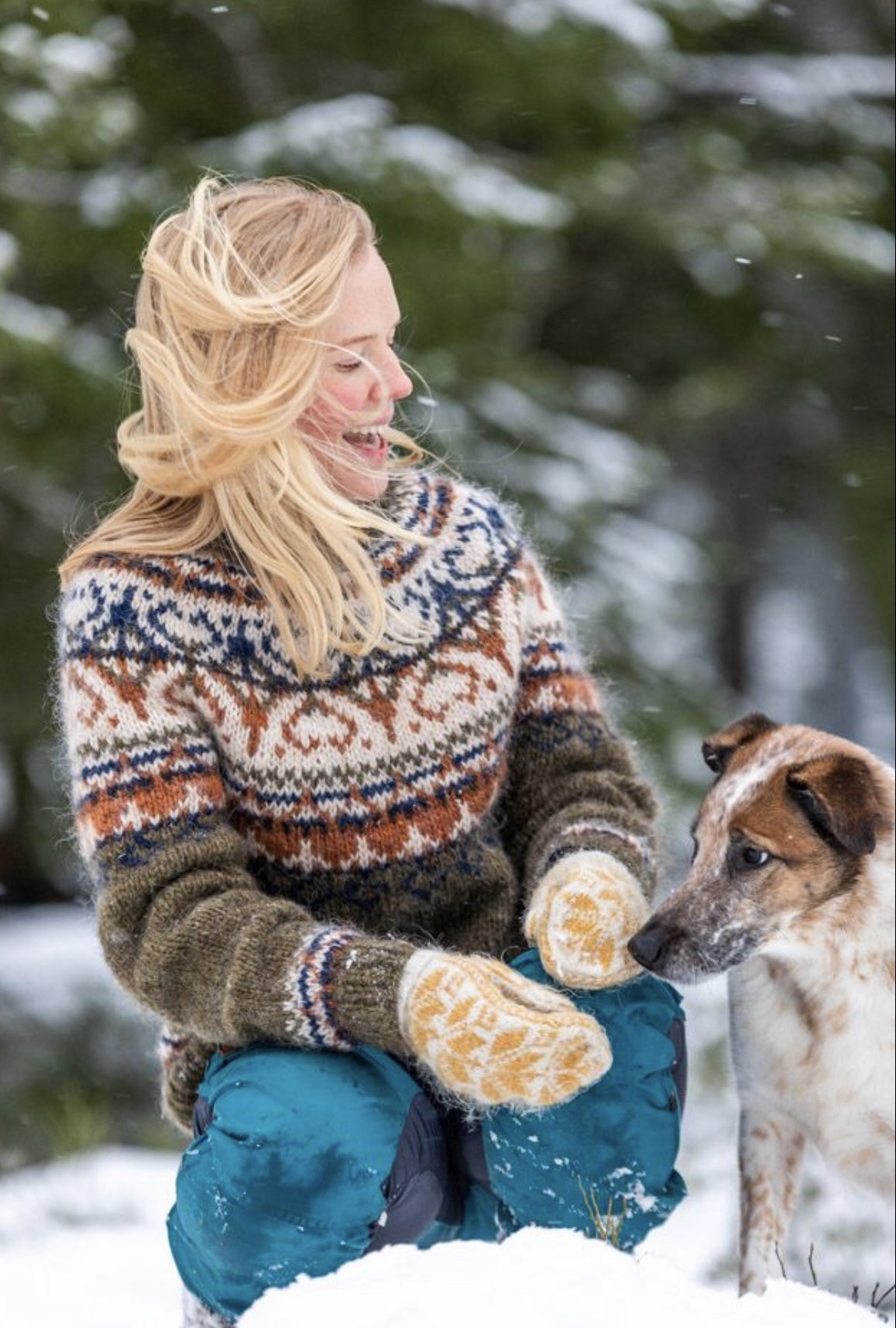 Alasuq Polar highland green og ecru heather