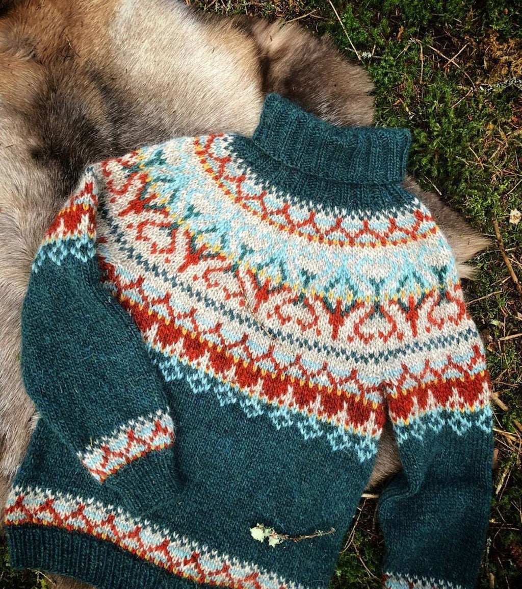 Alasuq Polar teal heather og ecru heather