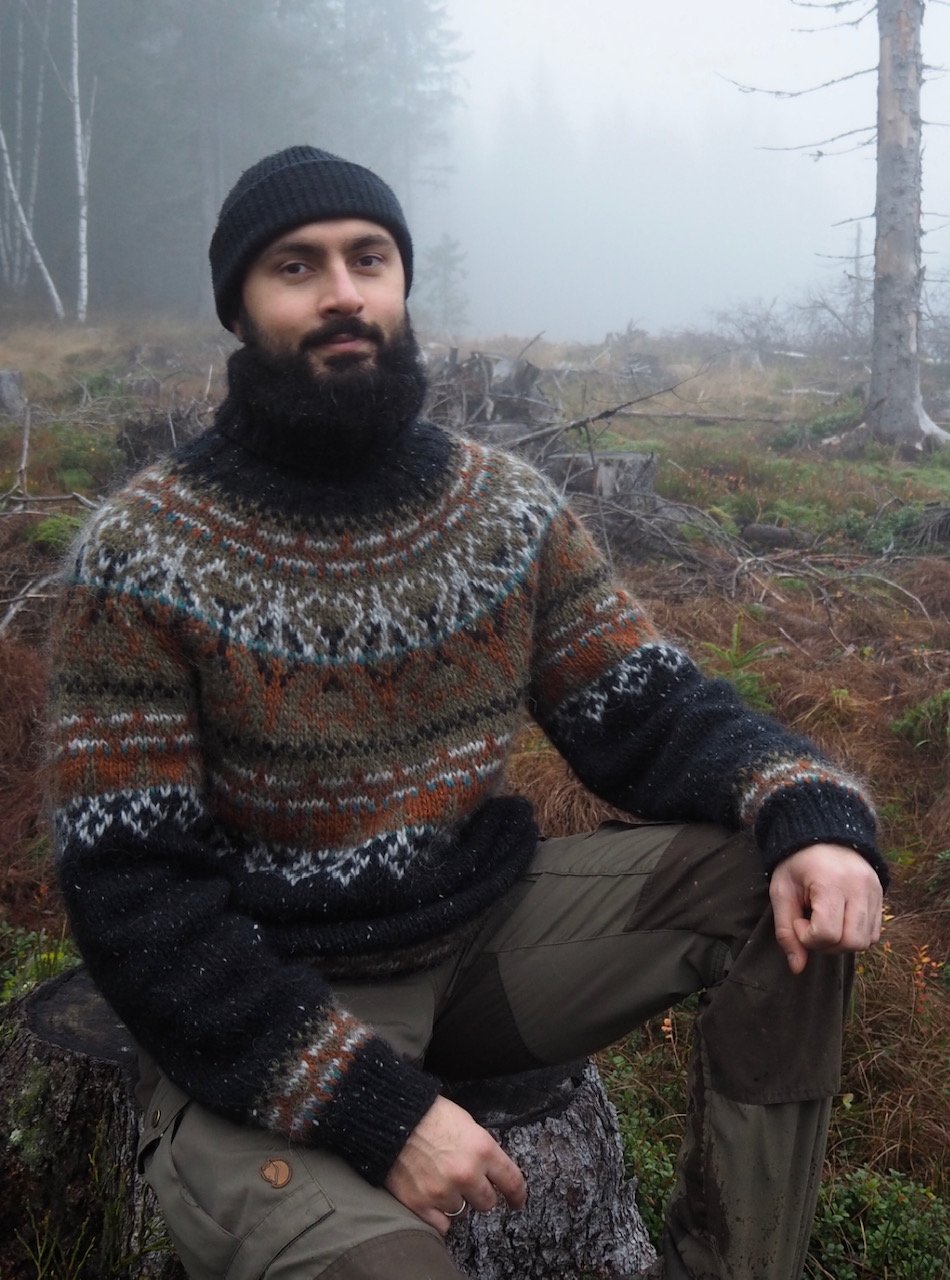 Alasuq black tweed og rust heather