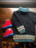 Qanikgenser sort tweed (barn)