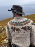 One week sleddog sweater light beige heather and acorn heather