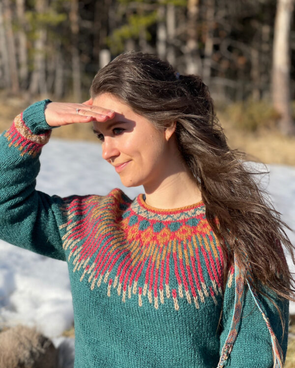 Hopi-Petrolgrün und Koralle