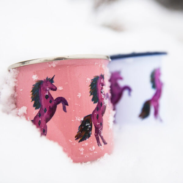 Emaljekopp rosa enhjørning