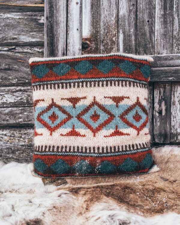 Nenana-Kissen Ecru-Heidekraut