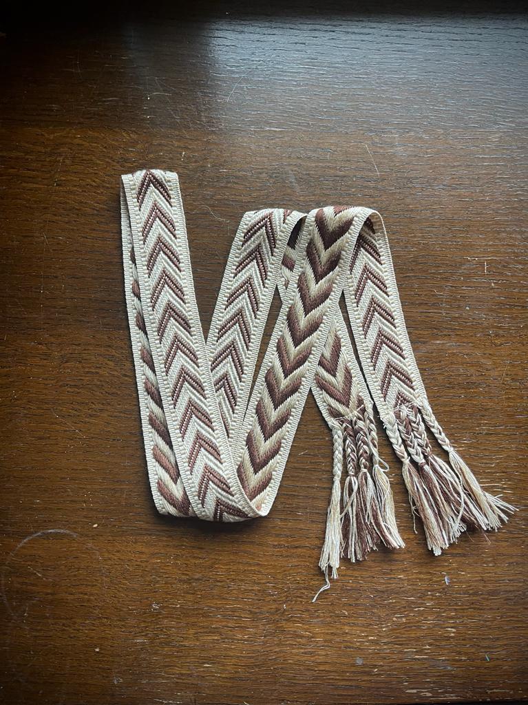 Tie belt brown/beige wide Linka Neumann Villmarksgensere