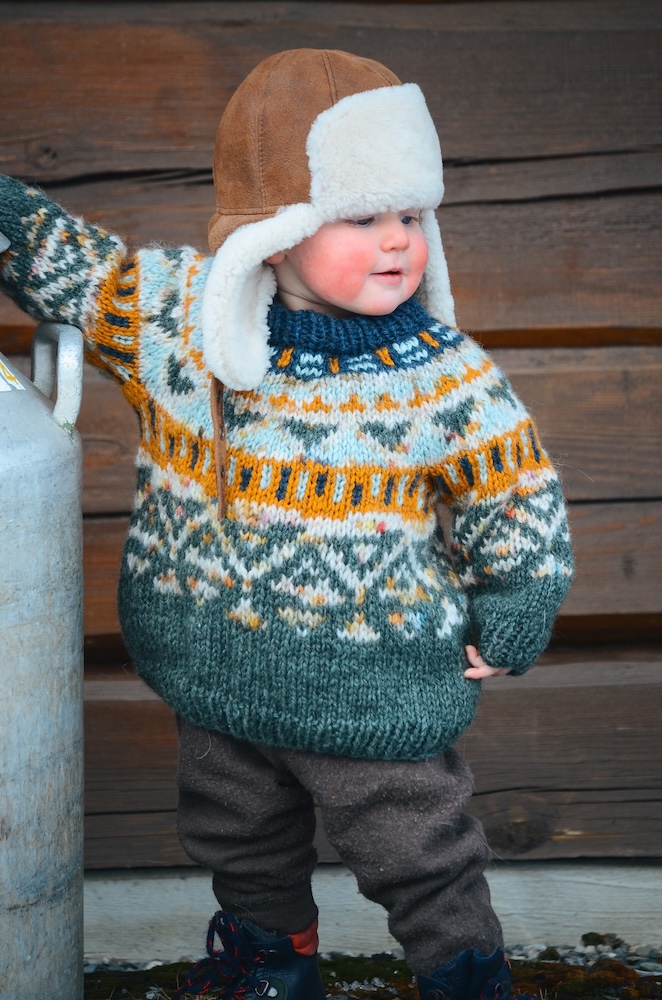 Okapi sweaters children dark grey mint mottled and vams 55