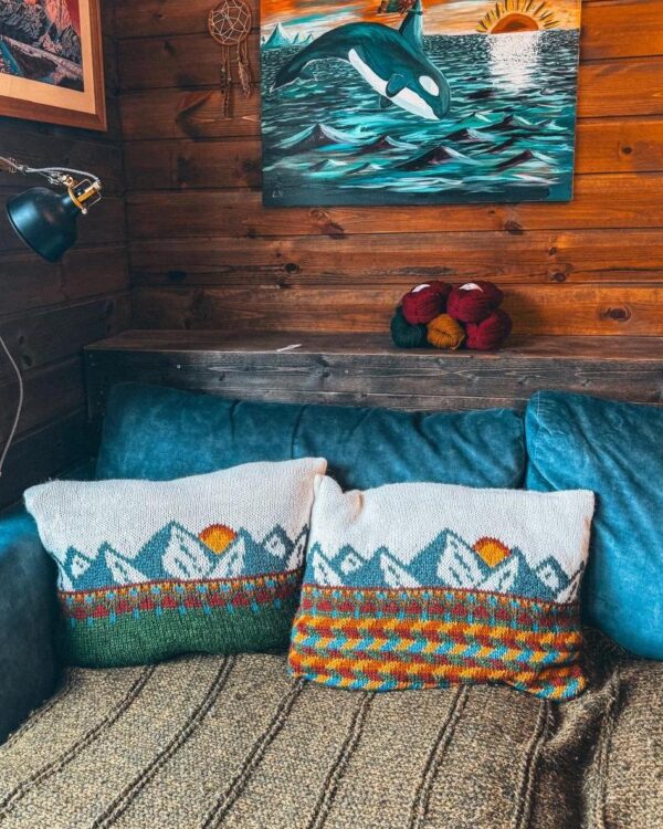 Harila putesett petrol melert og gran melert