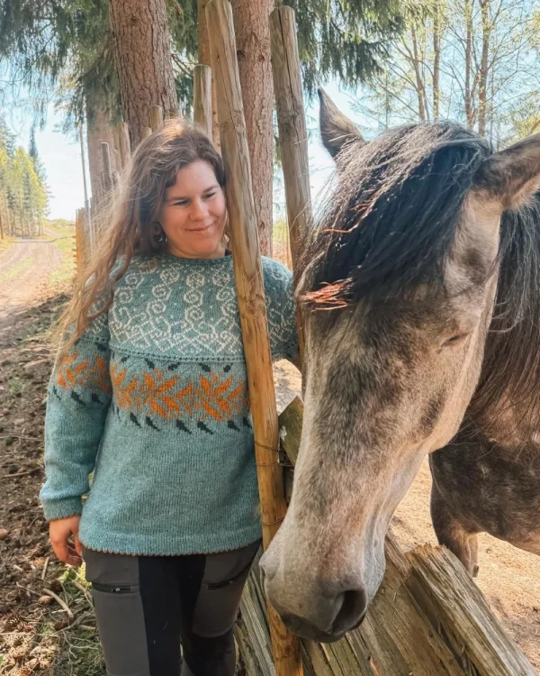 Eryngenser blå og lys oransje fra Vårkolleksjonen Villmarksgensere av Linka Neumann