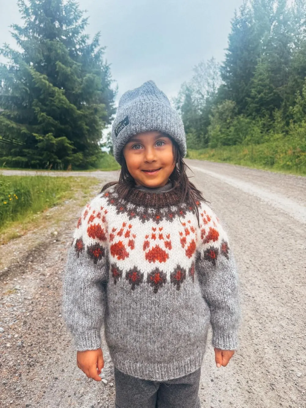 Children's fleece wilderness sweater - Ash heather - LinkaNeumann.com