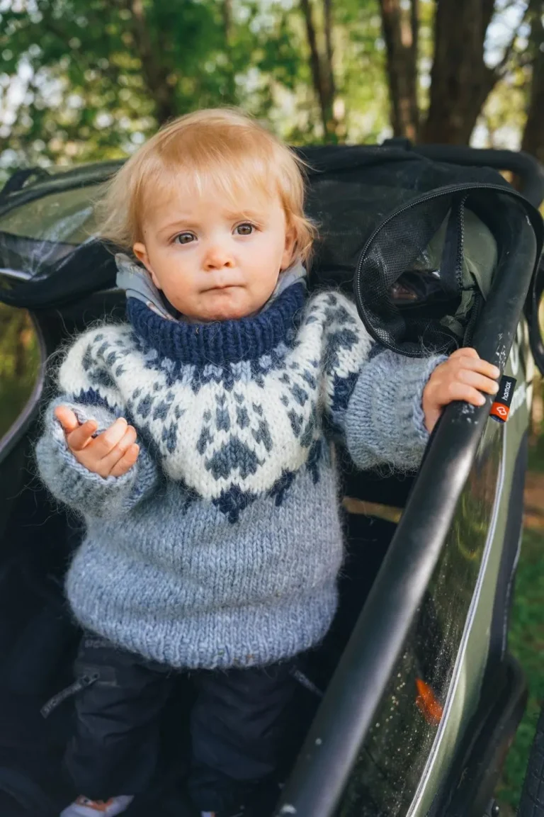 Der Polarfleece-Pullover für Kinder in Indigo von Wilderness Sweaters by Linka Neumann